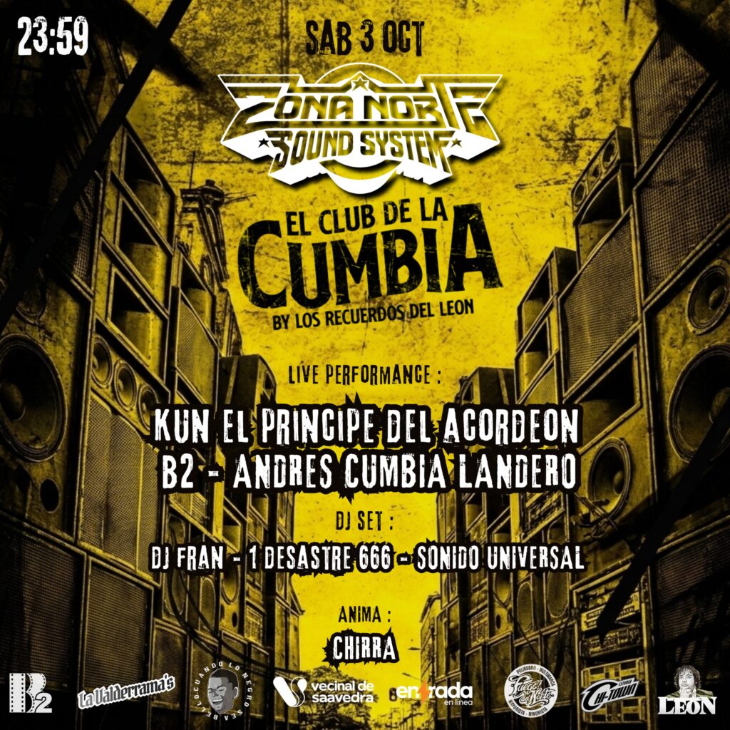Entradas para Zona norte Sound system feat el club de la cumbia en Vecinal de Saavedra - Entrada en Línea